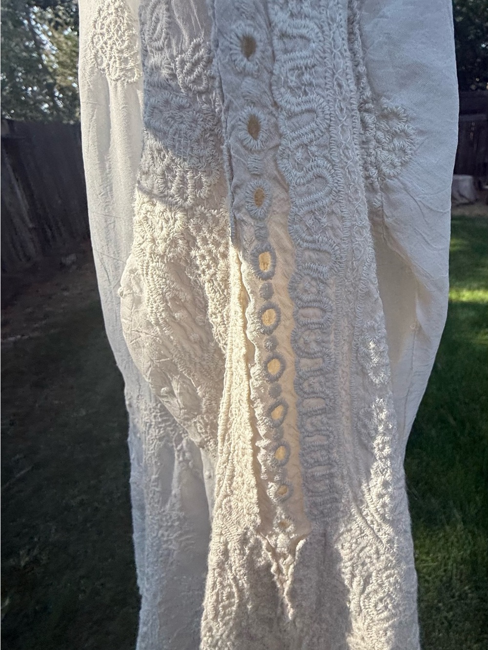Johnny Was Cream Embroidered Boho Tunic Top - Picture 8 of 8